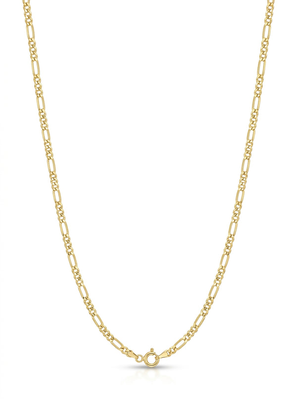 Cadena de oro 14k tejido 3x1 diamantada hueca mod 5829 - 2 mm