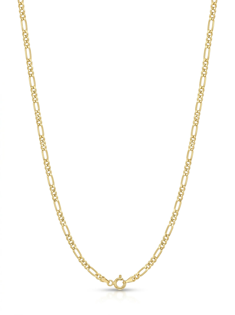 Cadena de oro 14k tejido 3x1 diamantada hueca mod 5829 - 2 mm