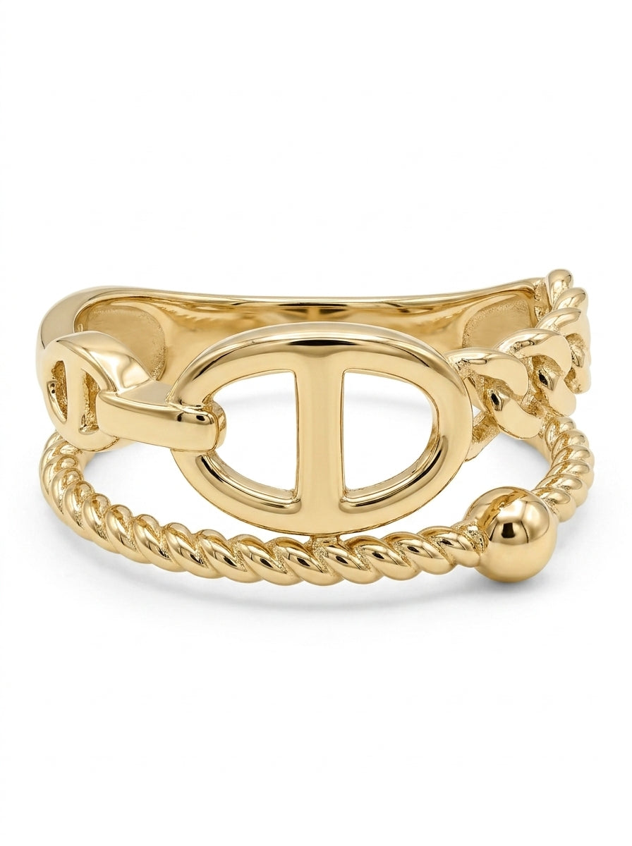 Anillo de oro 10k tipo diseñador mod 5579