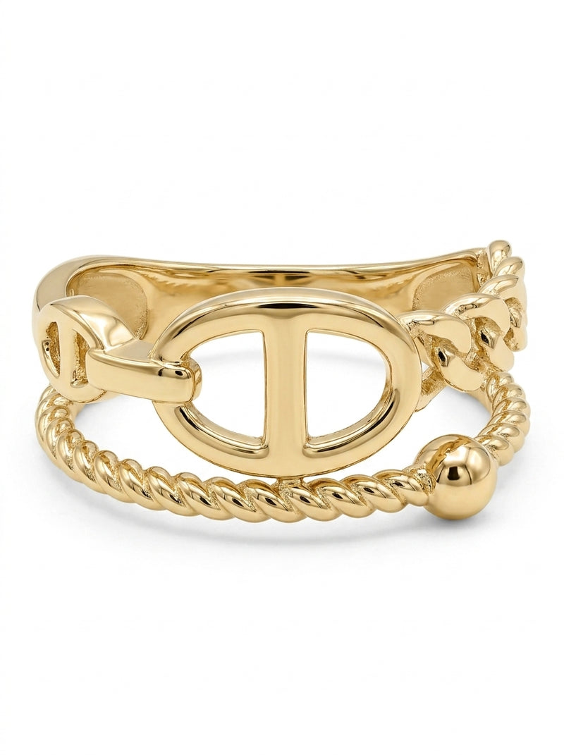 Anillo de oro 10k tipo diseñador mod 5579