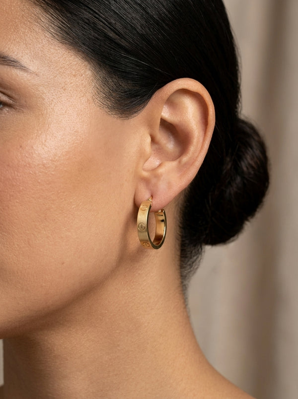 Arracadas de oro 14k tipo diseñador Mod 5689