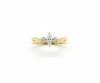 Anillo doble de oro 14k con circonias