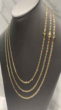 Cadena de oro 14k tejido valentino florentina solida mod 5831 - 3.5 mm