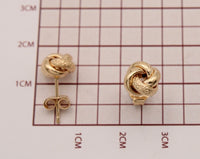 Aretes de oro 14k diseño de nudo doble clásicos Mod 5708