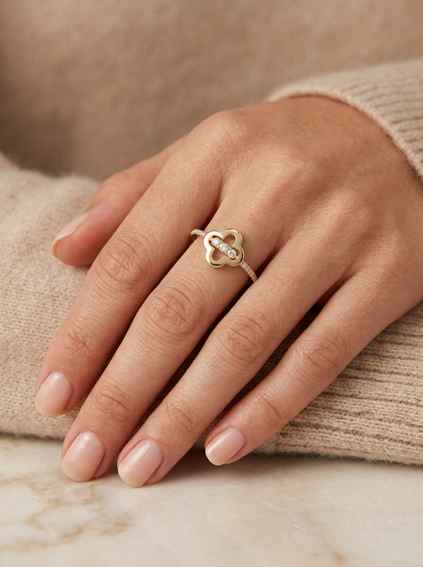 Anillo de oro 10k tipo diseñador mod 5580