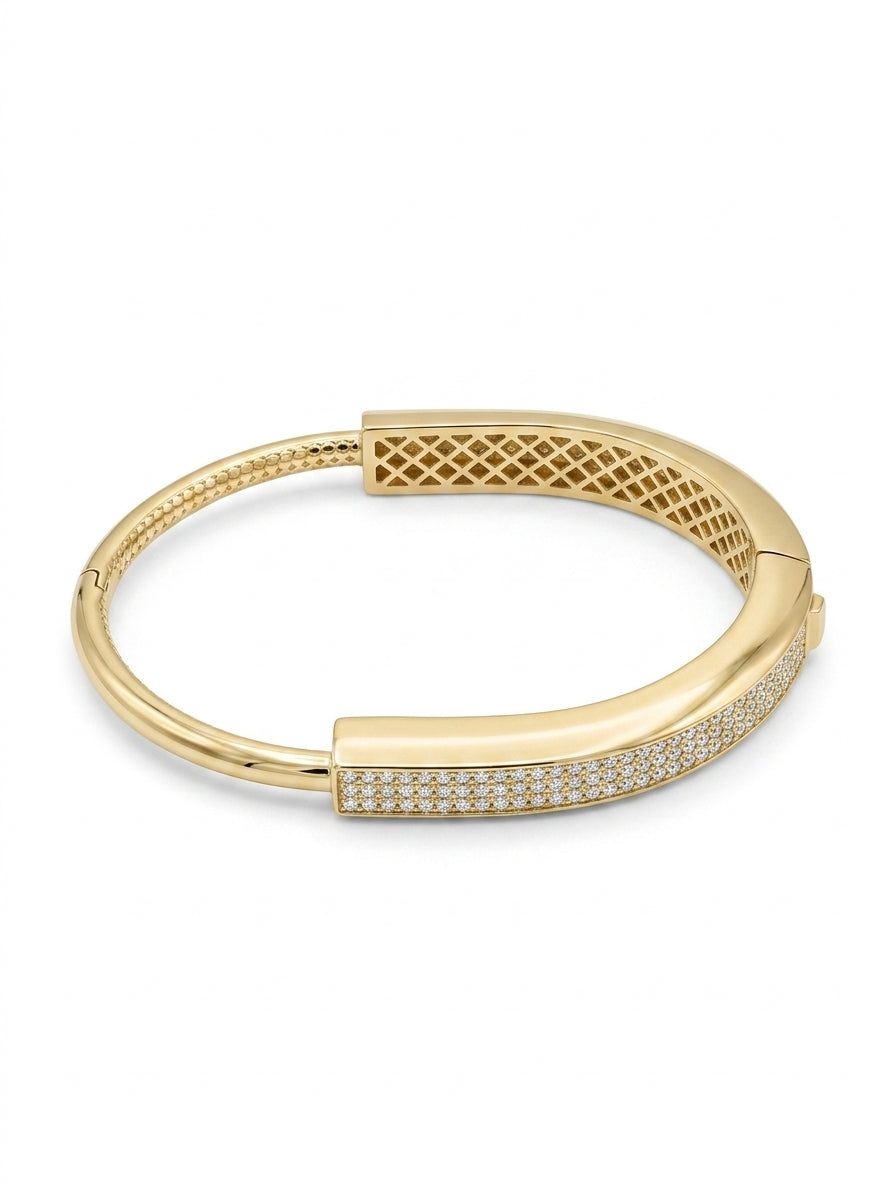 Brazalete de oro 10k tipo diseñador Mod 5698 - 18 cm