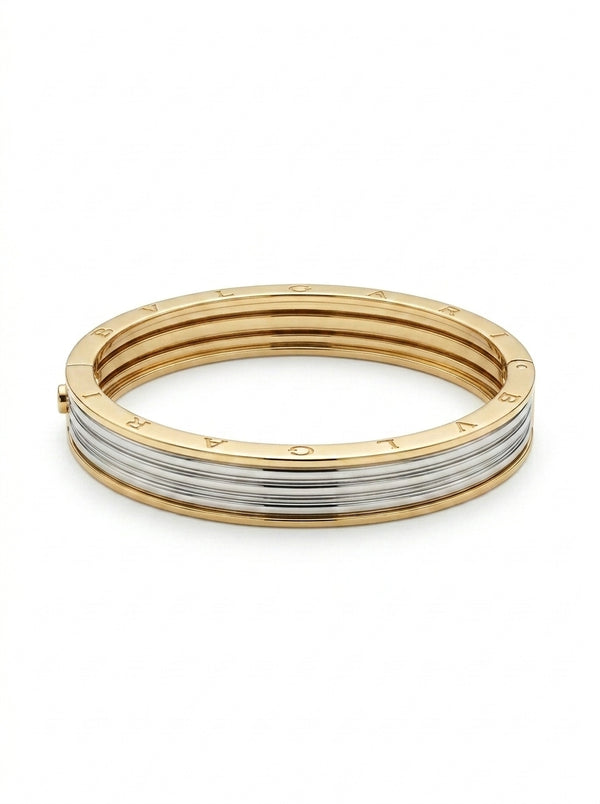 Brazalete 14k tipo diseñador bicolor mod 5718 - 18 cm x 1cm