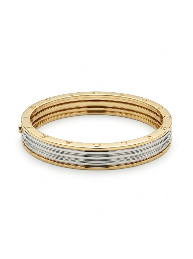 Brazalete 14k tipo diseñador bicolor mod 5718 - 18 cm x 1cm