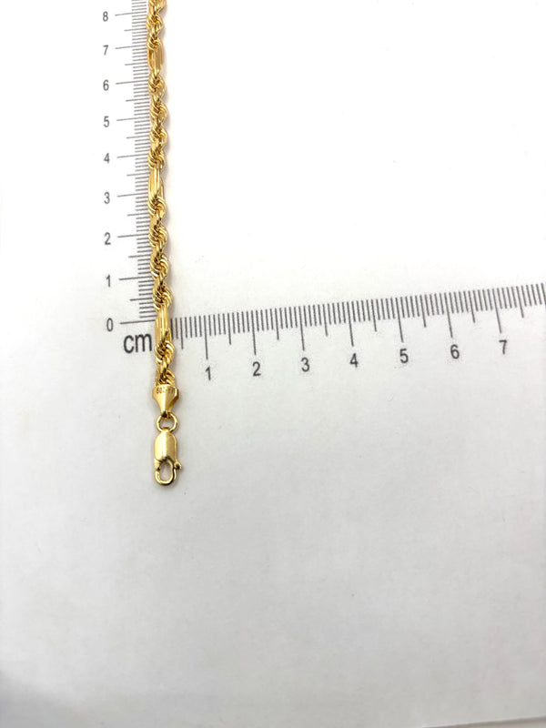 Pulsera Figaro de oro 14k
