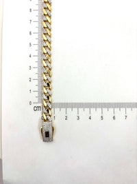 Pulsera Cubana de oro 14k con Circonias