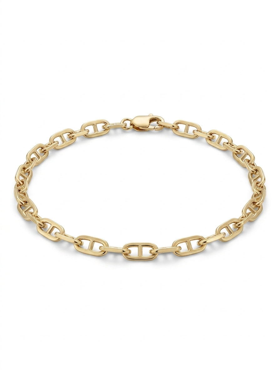 Pulsera de oro 14k tejido ancla hueca Mod 5945 - 18cm x 3mm