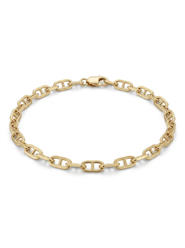 Pulsera de oro 14k tejido ancla hueca Mod 5945 - 18cm x 3mm