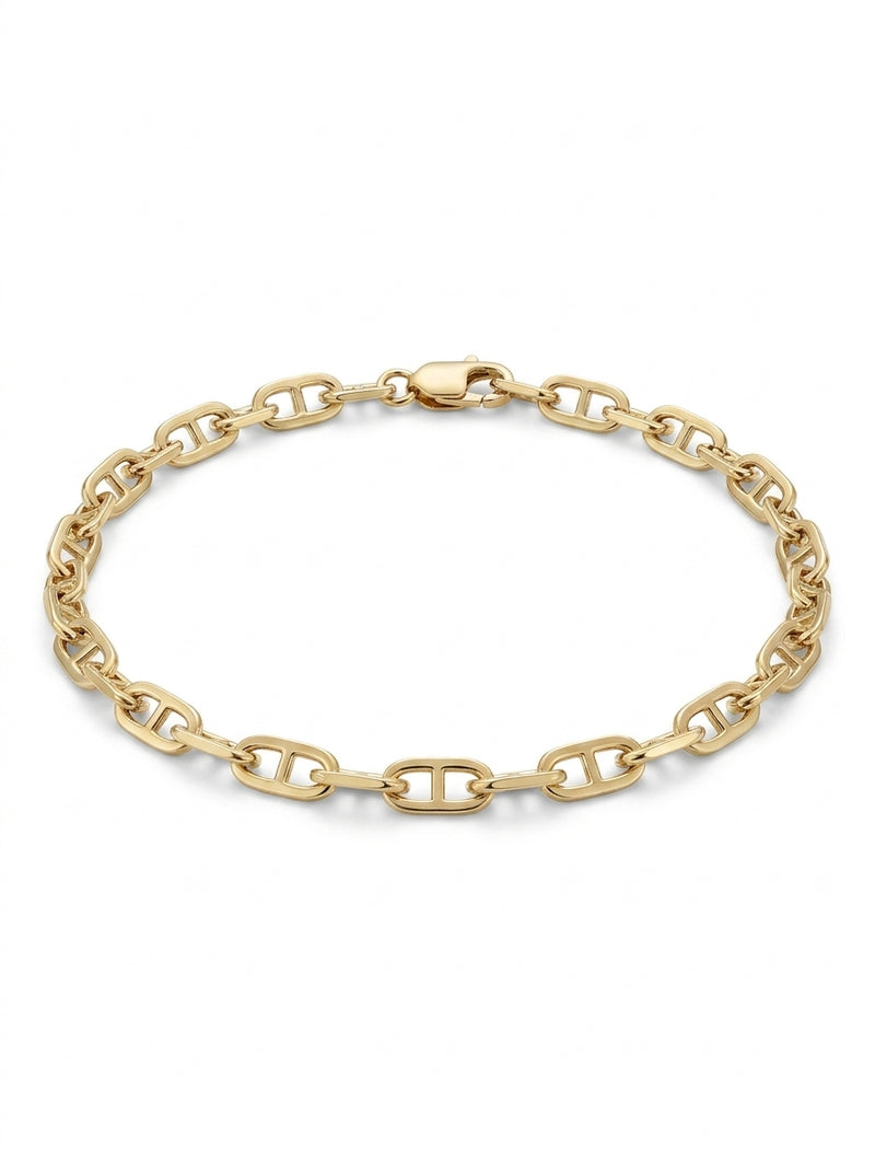 Pulsera de oro 14k tejido ancla hueca Mod 5945 - 18cm x 3mm