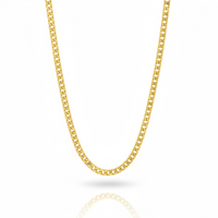 Cadena de oro 14k tejido cubano unisex - 4 mm