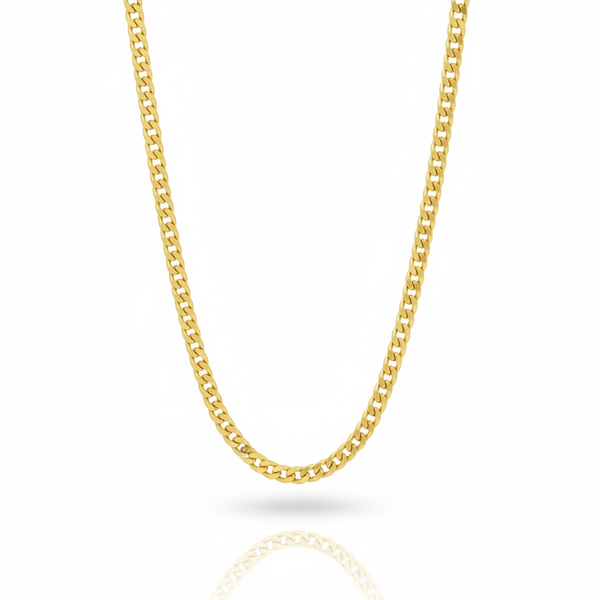 Cadena de oro 14k tejido cubano - 4 mm Caballero