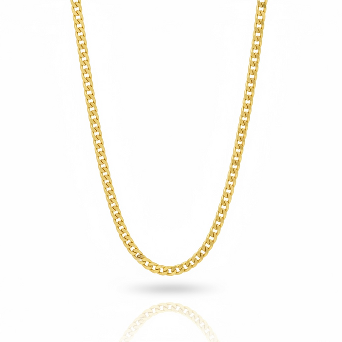 Cadena de oro 14k tejido cubano unisex - 4 mm
