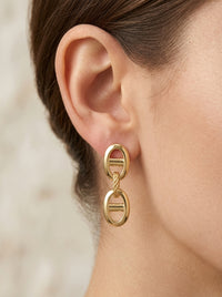 Aretes de oro 14k tipo diseñador Mod LM5317 - 2.5 cm