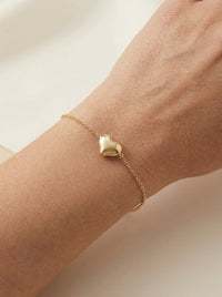 Pulsera de oro 14k diseño de corazón con eslabón Mod 5566 18 cm