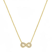 Gargantilla de infinito de oro 14k con incrustaciones de circonias 45 cm