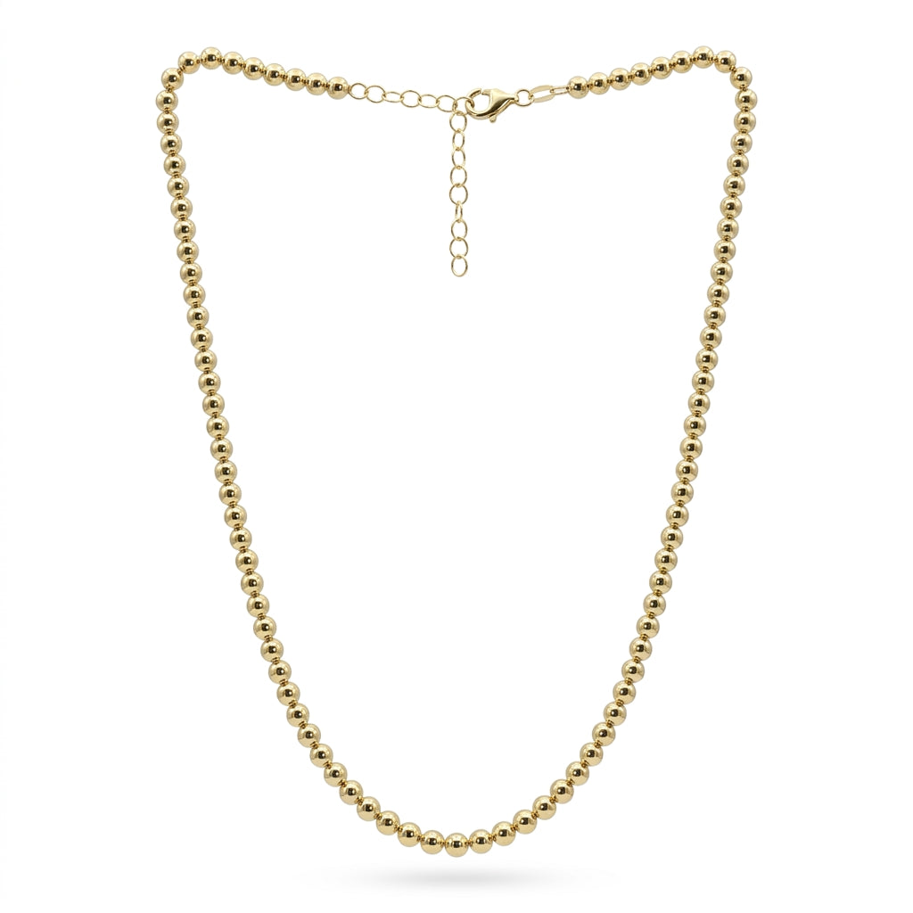 Gargantilla de oro 14k diseño de bolitas huecas Mod 5650 - 45 cm