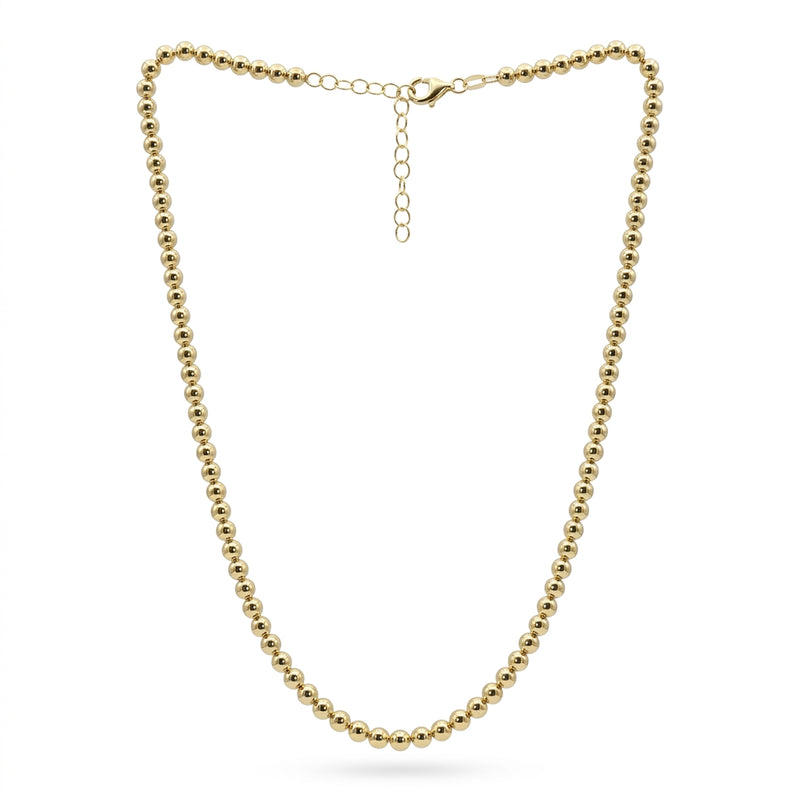 Gargantilla de oro 14k diseño de bolitas huecas Mod 5650 - 45 cm
