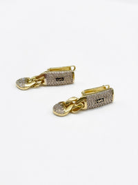 Aretes de oro 14k Mónaco Chain Classic pavé mod 5901