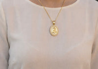 Dije de Jesús de oro 14K con circonias 3.5 cm unisex