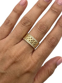 Anillo de oro 14k tipo diseñador  con circonias Mod 5837