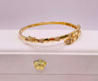 Brazalete de oro 14k diseño de serpiente tipo diseñador de broche Mod 5541 - 18 cm