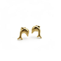 Aretes de delfines de oro 14k