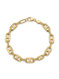 Pulsera de oro 14k tipo diseñador mod 5575 - 18 cm