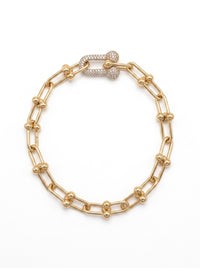 Pulsera de oro 14k tipo diseñador hueco Mod 5544 - 18 cm