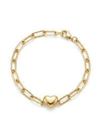 Pulsera de oro 14k diseño de corazón en tejido clip Mod LM5281 - 18 cm