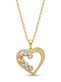 Gargantilla de oro 14k diseño de corazón con bolitas mod 5593 - 45 cm