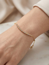 Pulsera de oro 14k diseño de bolitas florentinos pequeñas Mod LM538 - 18 cm