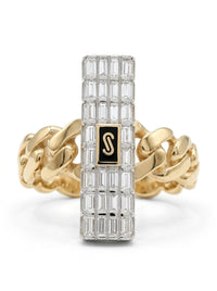 Anillo de oro 14k Mónaco Chain Classic Baguette mod 5891