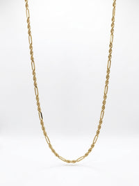 Cadena de oro 14k tejido torsal fígaro hueca Mod 5964 - 3 mm