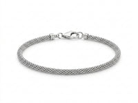 Pulsera de oro blanco 14k tejido Pop Corn Mod 5441 - 18 cm