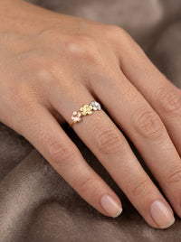 Anillo de oro 14k diseño de flores florentinas Mod LM5356