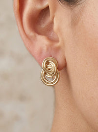 Aretes de oro 14k diseños de nudo infinito Mod 5558