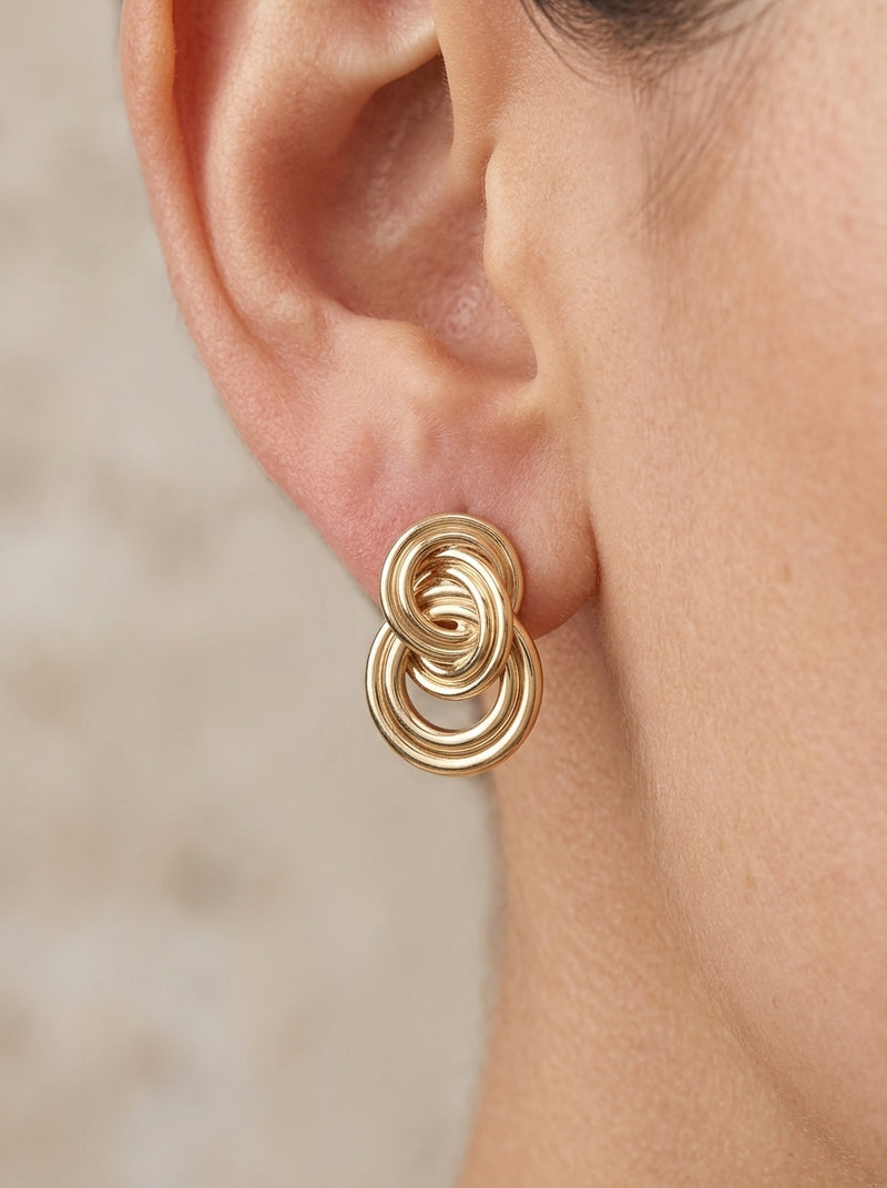 Aretes de oro 14k diseños de nudo infinito Mod 5558