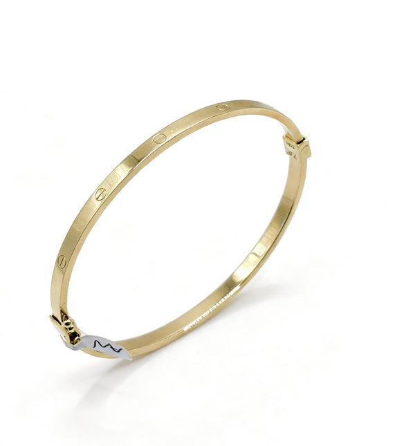Brazalete de diseñador de oro 10k hueco 6.3 cm de diámetro