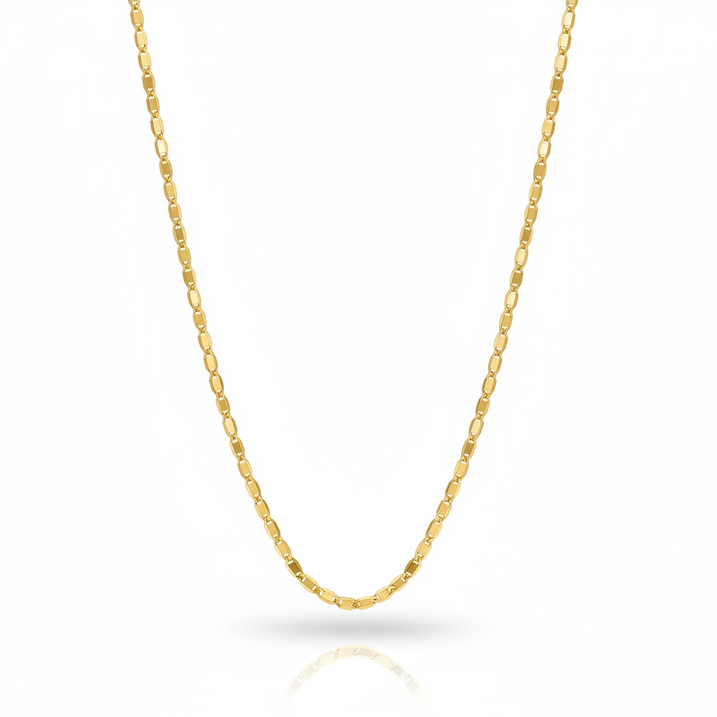 Cadena de oro Amarillo tejido tipo navaja 14k - 1 mm