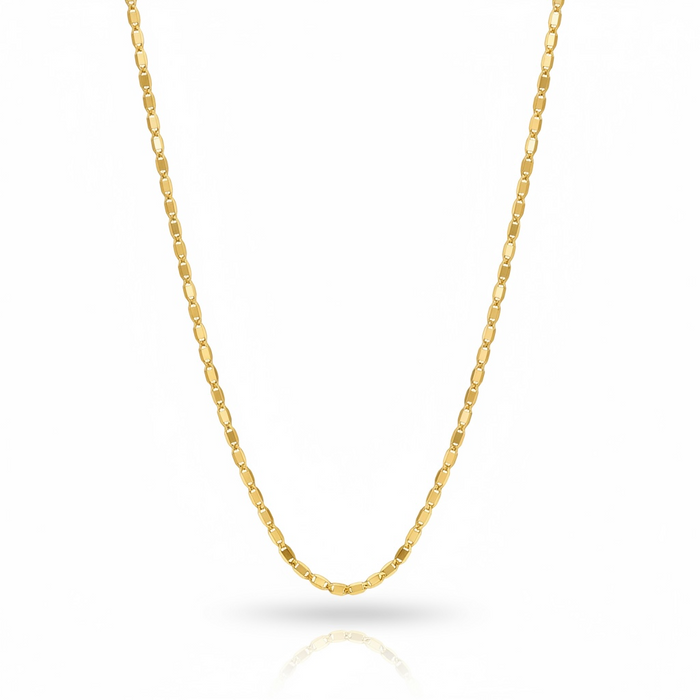 Cadena de oro Amarillo tejido tipo navaja 14k - 1 mm