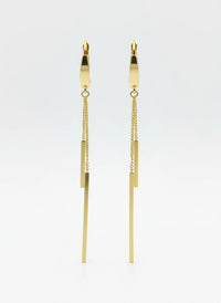 Aretes de barras largas en Oro 14k