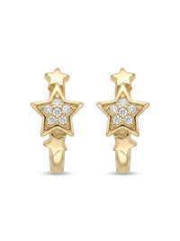Huggies de oro 14k diseño de estrellas 5630