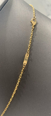 Gargantilla de oro 14k diseño de tréboles turquesa mod 5818 - 45 cm