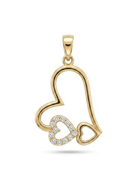 Dije de oro 14k diseño de corazones Mod. 5368 - 1.8 cm