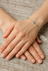 Pulsera de oro 14k con ojitos turcos Mod. 6B1000