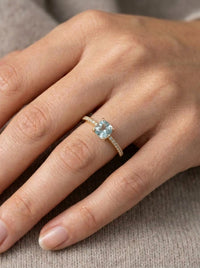 Anillo de oro 14k con circonia cuadrada Mod 5867